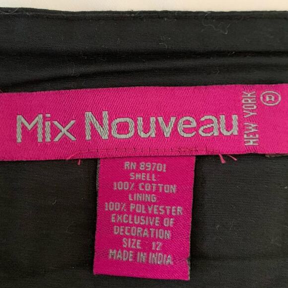 Mix Nouveau Women Floral Black Mini Skirt Whimsigoth Grunge Rockabilly Size 12 - Picture 4 of 8